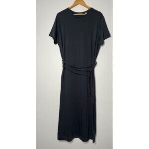 NWT Vince Midi Dress Women's XL Gray Pima Cotton Beachy Boho Quiet Luxury